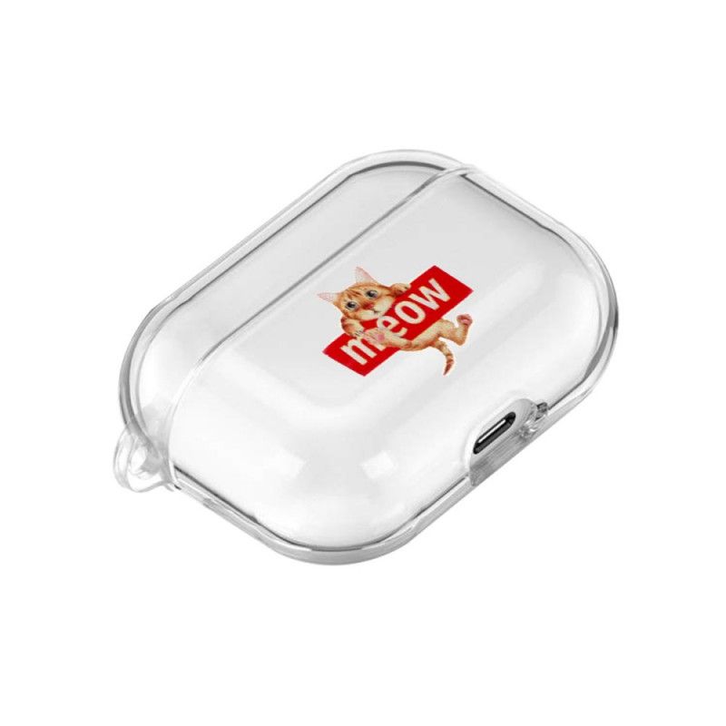 Cover Hoesje AirPods Pro Rood Telefoonhoesje Serie Transparante Siliconen Katten