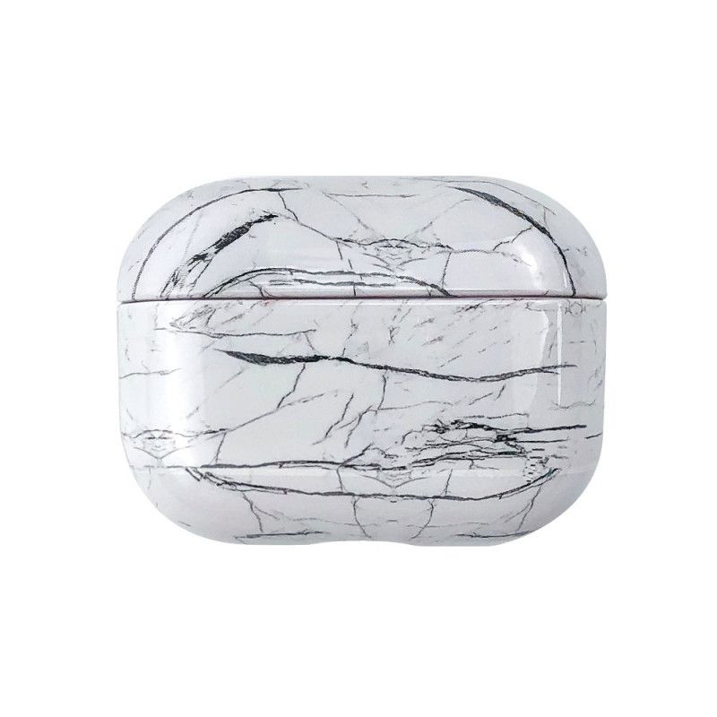 Hoesje AirPods Pro Oranje Zwart Marmeren Stijl