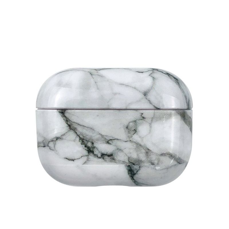 Hoesje AirPods Pro Oranje Zwart Marmeren Stijl
