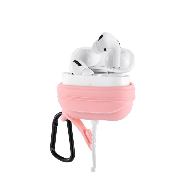 Hoesje AirPods Pro Rood Zwart Waterdichte Siliconen