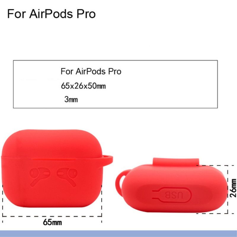 Hoesje AirPods Pro Wit Zwart Pure Kleuren Siliconen Met Karabijnhaak