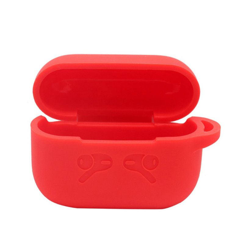 Hoesje AirPods Pro Wit Zwart Pure Kleuren Siliconen Met Karabijnhaak