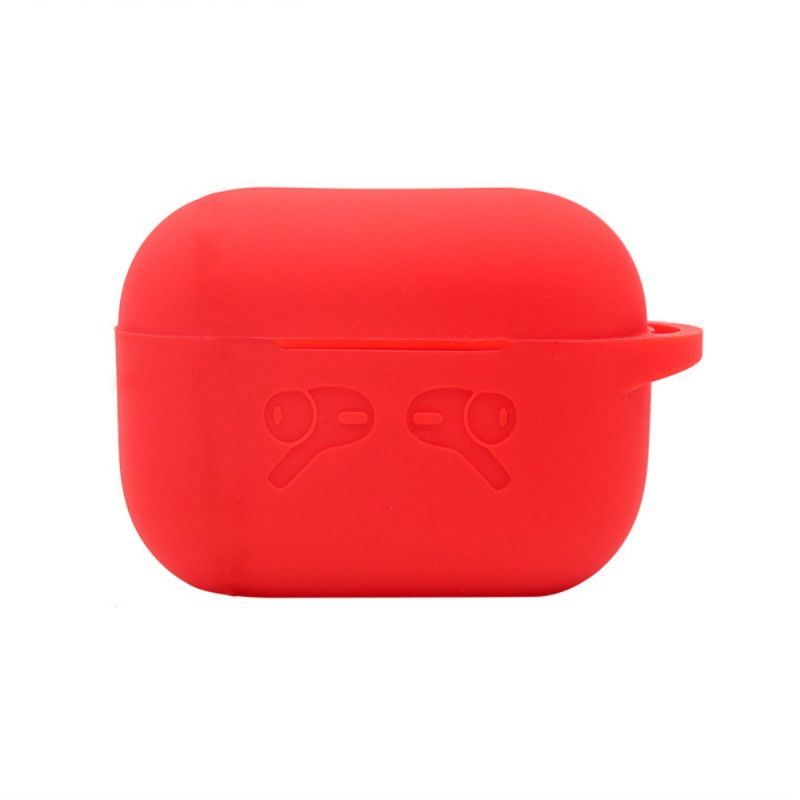 Hoesje AirPods Pro Wit Zwart Pure Kleuren Siliconen Met Karabijnhaak