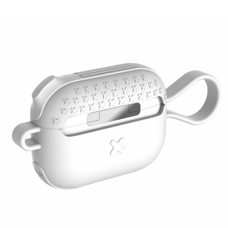 Hoesje AirPods Pro Wit Zwart Siliconen Met Dirose Band
