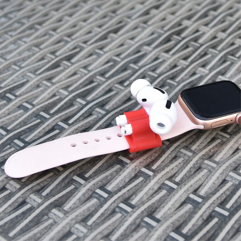 Hoesje AirPods Pro Wit Zwart Siliconen Met Oortelefoonsnoer