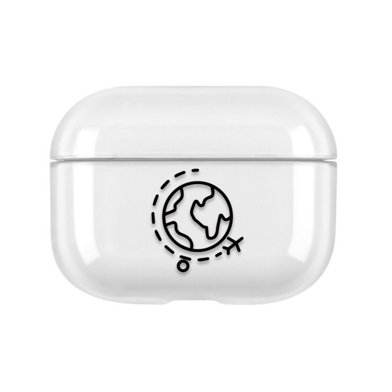 Hoesje AirPods Pro Wit Zwart Transparante Reis