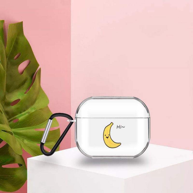 Hoesje voor AirPods Pro Beige Transparante Siliconen Fruit Serie