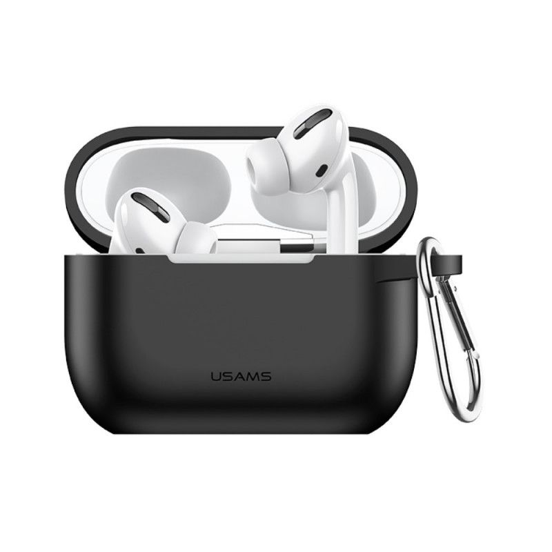 Hoesje voor AirPods Pro Geel Roze Siliconen En Usams Karabijnhaak