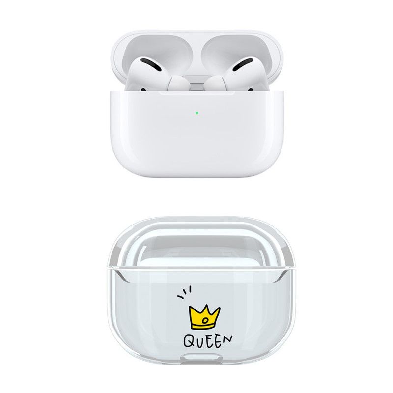 Hoesje voor AirPods Pro Grijs Wit Koningin En Koning
