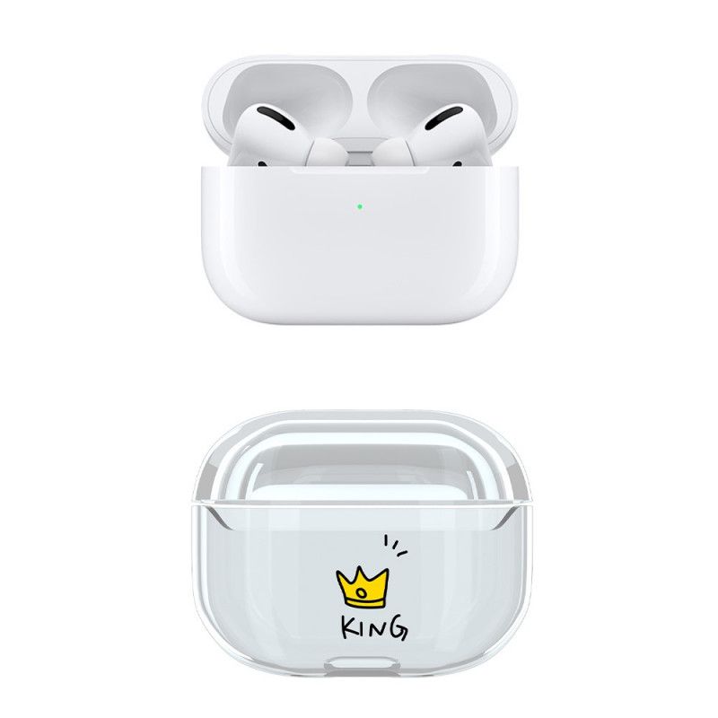 Hoesje voor AirPods Pro Grijs Wit Koningin En Koning