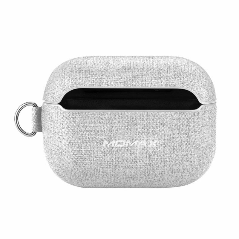 Hoesje voor AirPods Pro Grijs Wit Leer Met Momax Riem