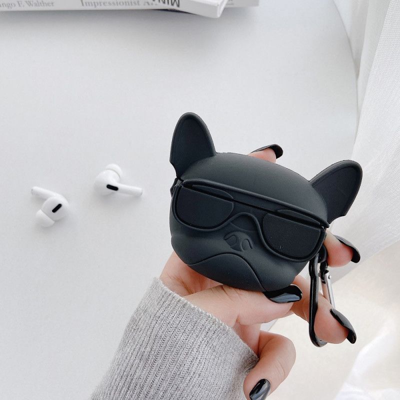 Hoesje voor AirPods Pro Rood Zwart 3D Hond Met Ring