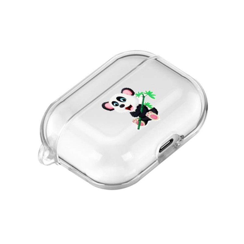 Hoesje voor AirPods Pro Zwart Transparante Siliconen Wilde Dieren Serie