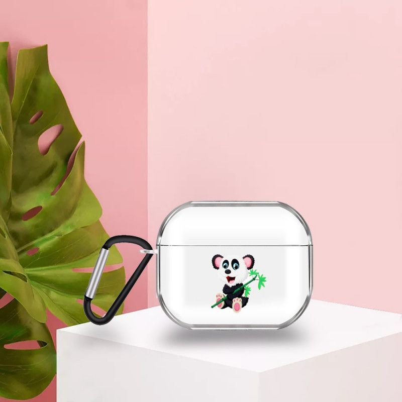 Hoesje voor AirPods Pro Zwart Transparante Siliconen Wilde Dieren Serie