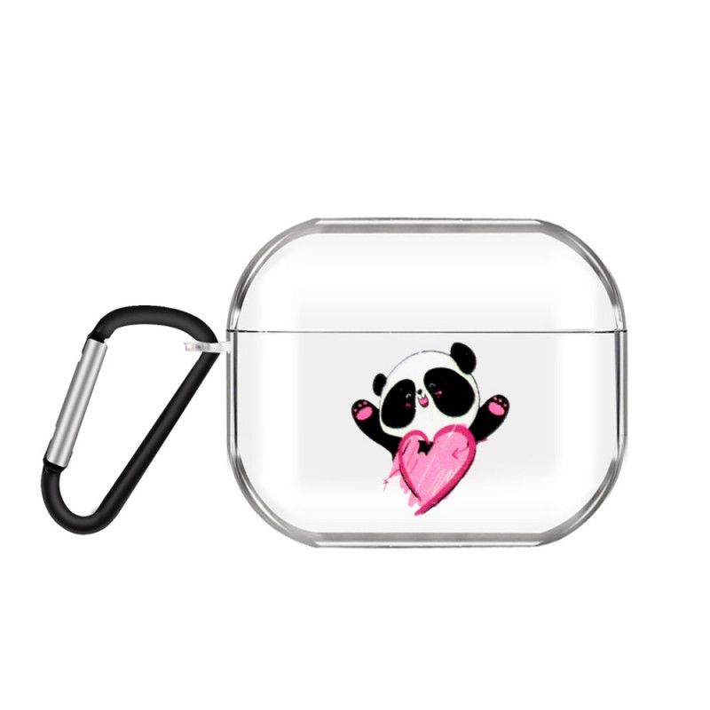 Hoesje voor AirPods Pro Zwart Transparante Siliconen Wilde Dieren Serie