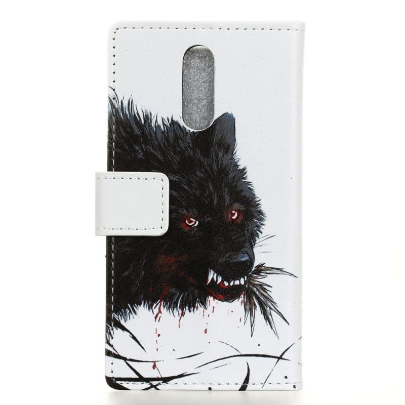 Cover Folio-hoesje Xiaomi Redmi 8 Telefoonhoesje Hongerige Wolf