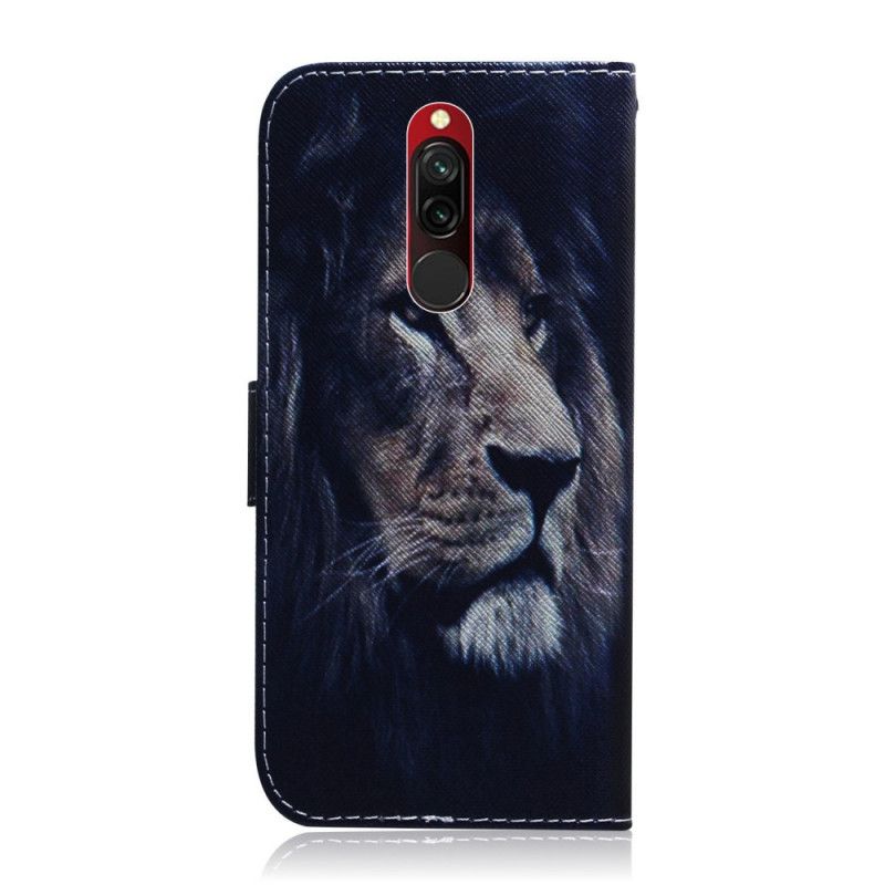 Leren Hoesje voor Xiaomi Redmi 8 Dromende Leeuw