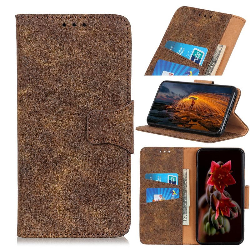Leren Hoesje voor Xiaomi Redmi 8 Koffie Zwart Omkeerbare Magneetsluiting
