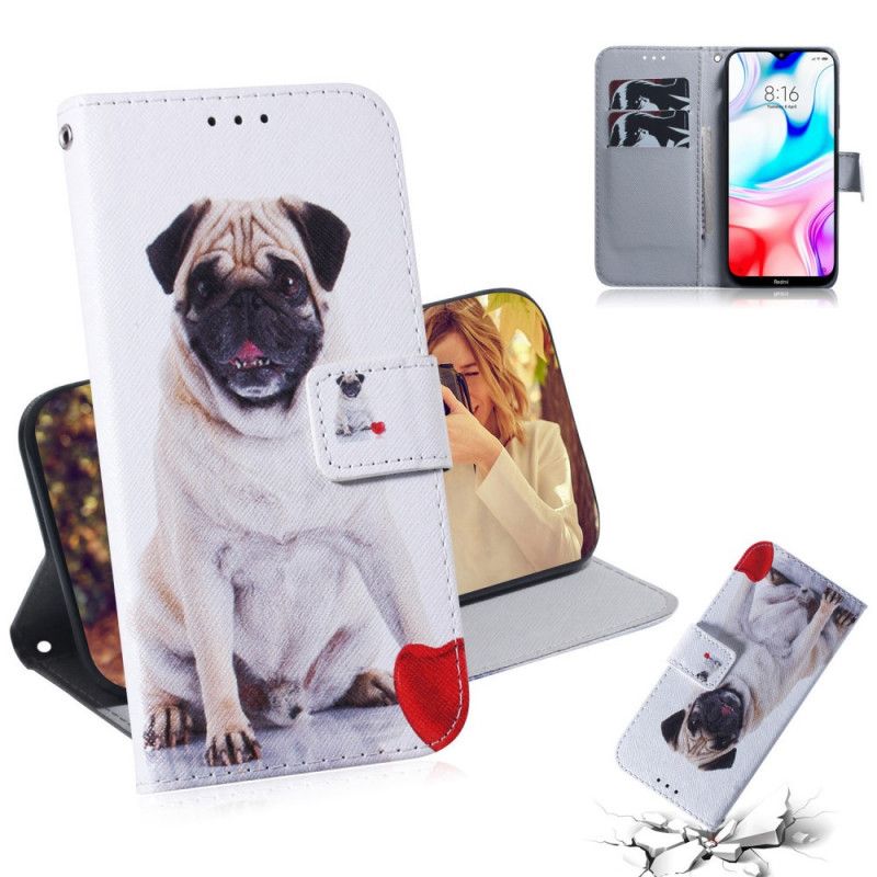 Leren Hoesje voor Xiaomi Redmi 8 Mopshond