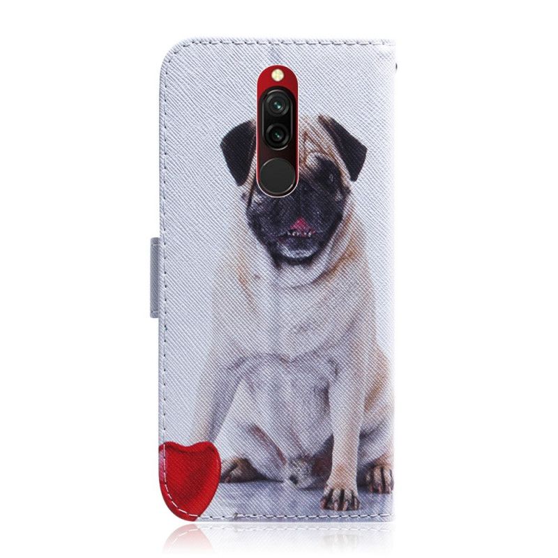 Leren Hoesje voor Xiaomi Redmi 8 Mopshond