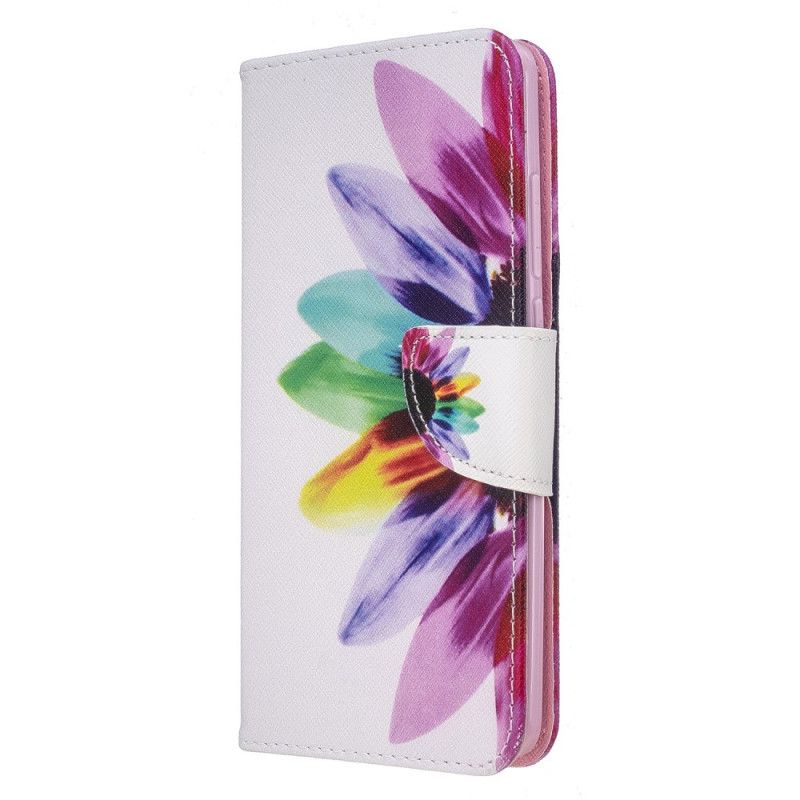 Leren Hoesje Xiaomi Redmi 8 Aquarelbloem