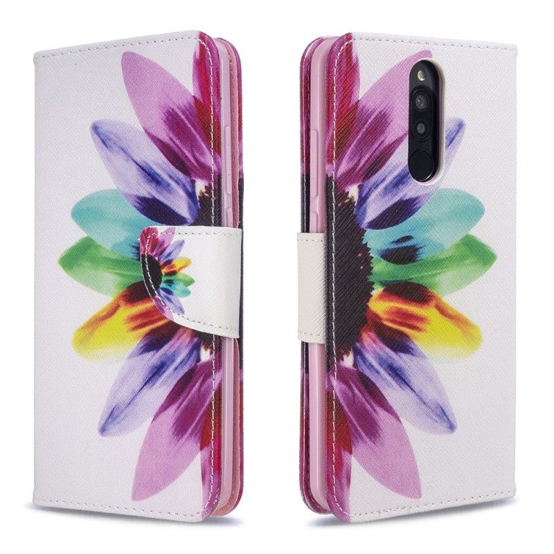Leren Hoesje Xiaomi Redmi 8 Aquarelbloem