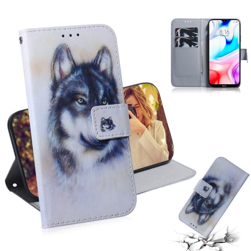 Leren Hoesje Xiaomi Redmi 8 Honden Blik