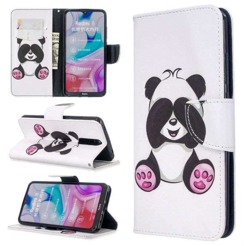 Leren Hoesje Xiaomi Redmi 8 Leuke Panda