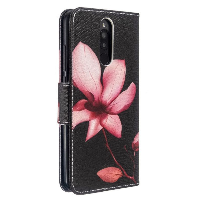 Leren Hoesje Xiaomi Redmi 8 Roze Bloem