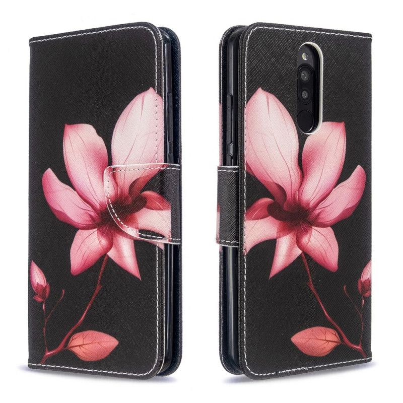 Leren Hoesje Xiaomi Redmi 8 Roze Bloem