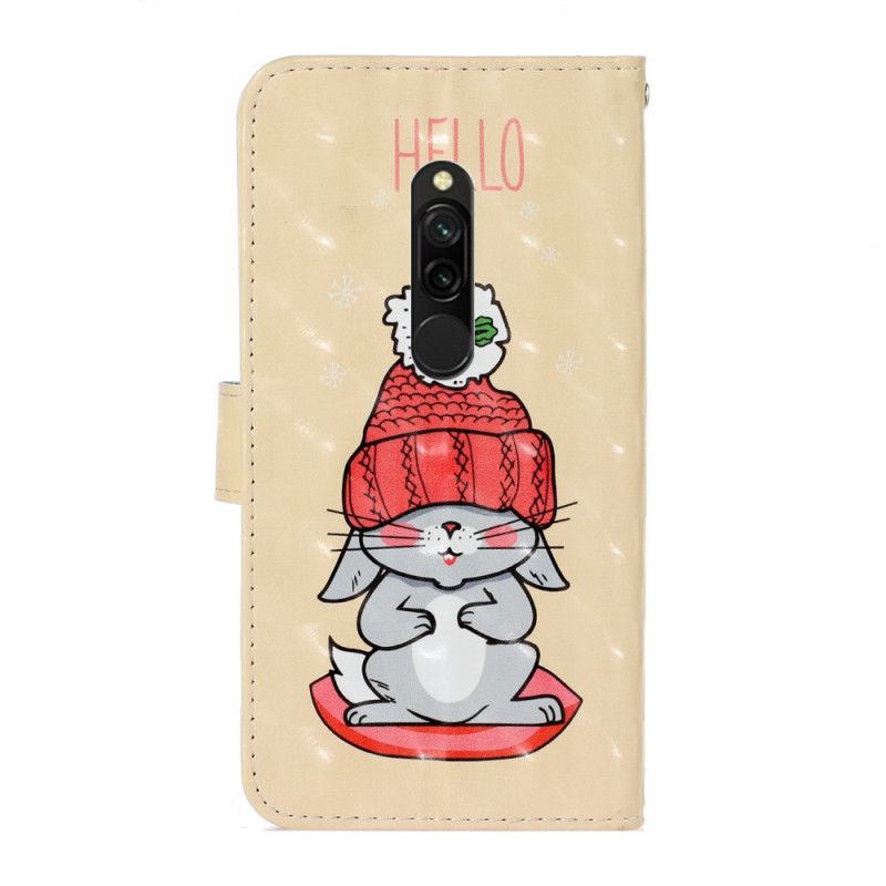 Leren Hoesje Xiaomi Redmi 8 Telefoonhoesje Dromerig Konijn