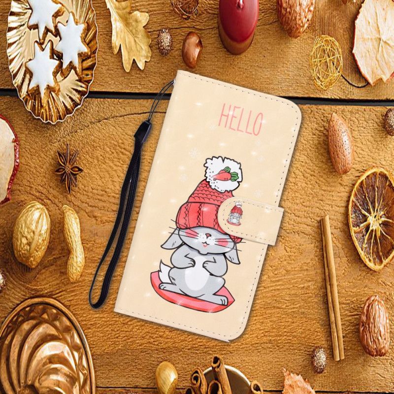 Leren Hoesje Xiaomi Redmi 8 Telefoonhoesje Dromerig Konijn