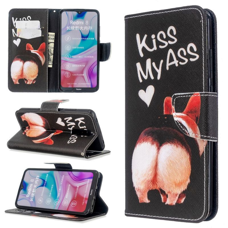 Leren Hoesje Xiaomi Redmi 8 Telefoonhoesje Kus Mijn Reet