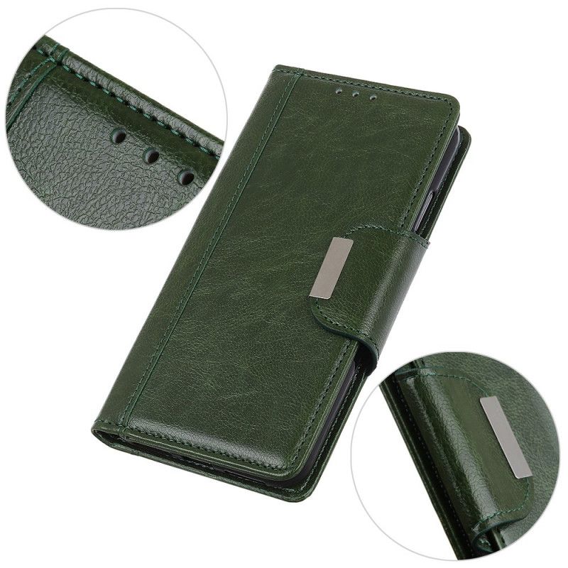 Leren Hoesje Xiaomi Redmi 8 Wit Zwart Telefoonhoesje Elegante Sluiting Van Imitatieleer