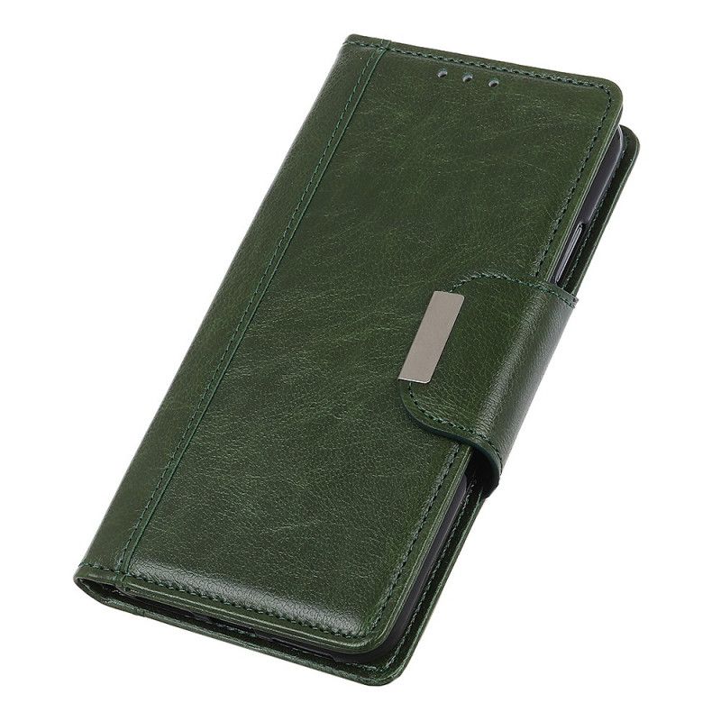 Leren Hoesje Xiaomi Redmi 8 Wit Zwart Telefoonhoesje Elegante Sluiting Van Imitatieleer