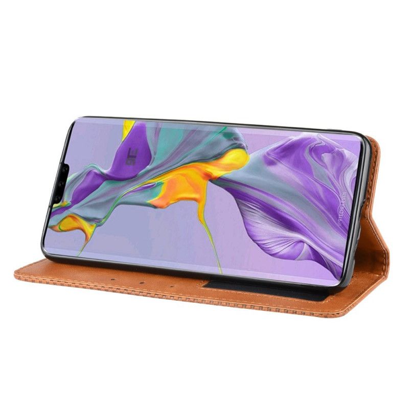 Folio-hoesje voor Huawei Mate 30 Rood Zwart Gestileerd Vintage Leereffect
