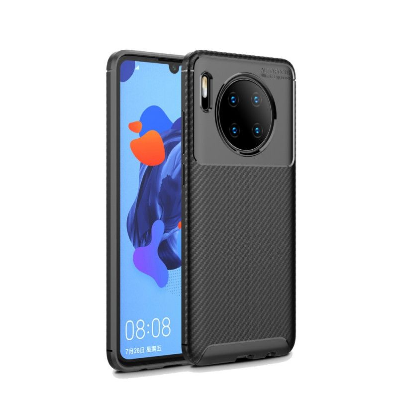 Hoesje Huawei Mate 30 Donkerblauw Zwart Flexibele Koolstofvezeltextuur