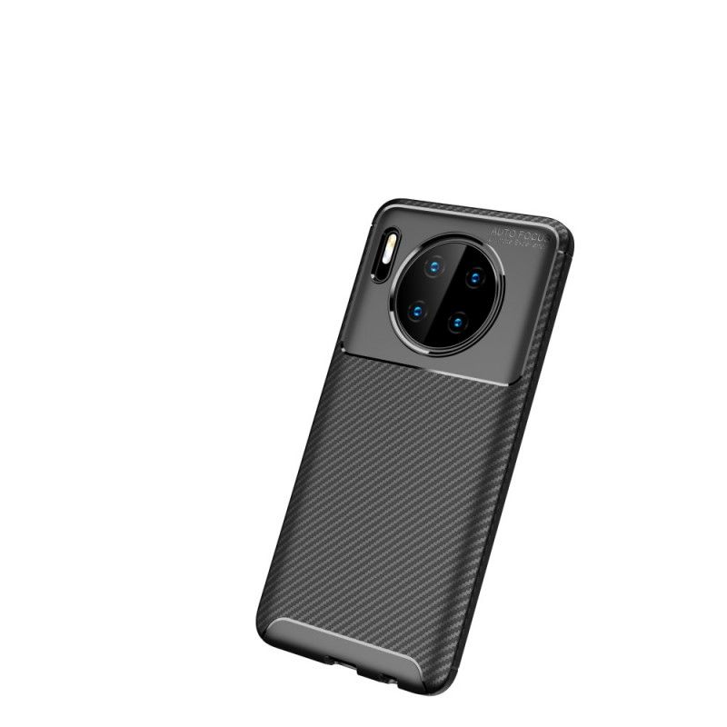 Hoesje Huawei Mate 30 Donkerblauw Zwart Flexibele Koolstofvezeltextuur