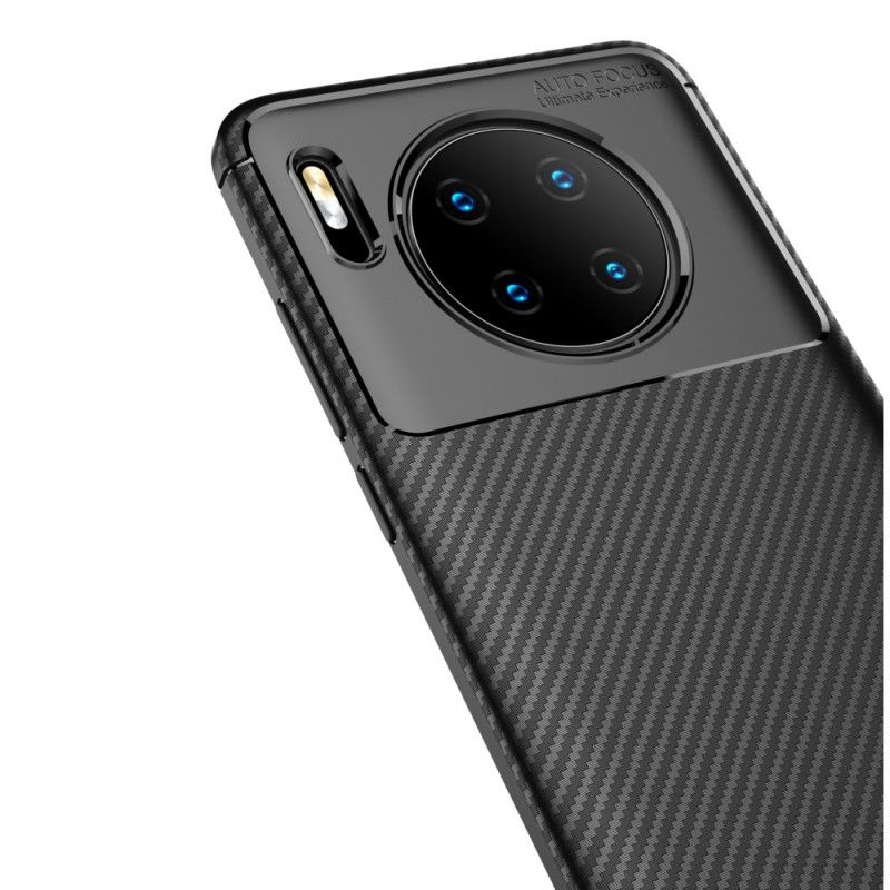 Hoesje Huawei Mate 30 Donkerblauw Zwart Flexibele Koolstofvezeltextuur