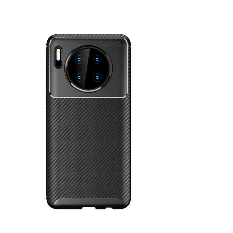 Hoesje Huawei Mate 30 Donkerblauw Zwart Flexibele Koolstofvezeltextuur