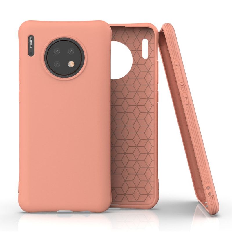 Hoesje Huawei Mate 30 Magenta Zwart Enkay Flexibele Mat Siliconen