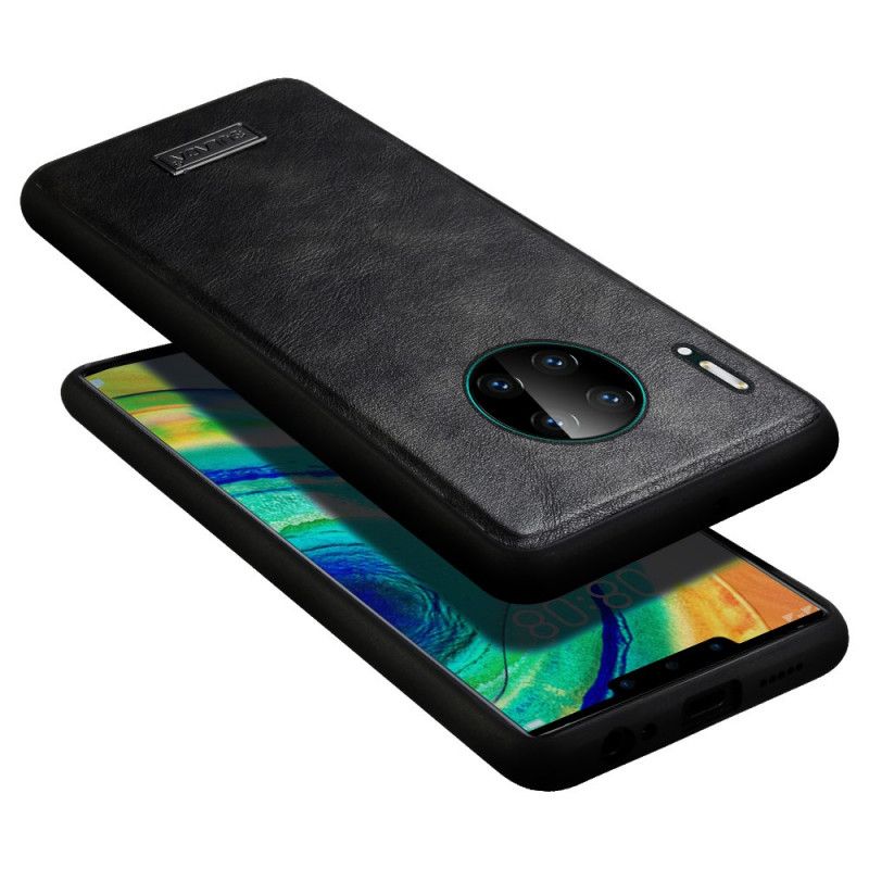 Hoesje Huawei Mate 30 Rood Zwart Leereffect Sulada