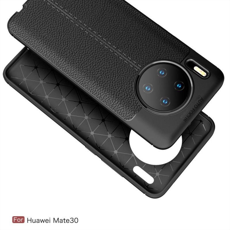 Hoesje Huawei Mate 30 Rood Zwart Lychee Leereffect