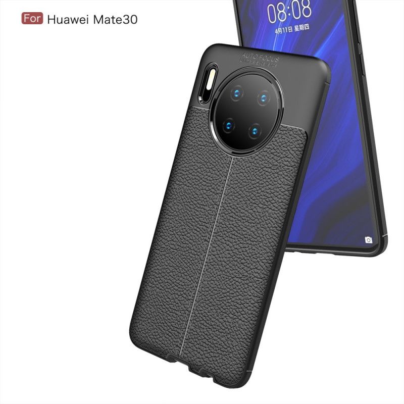 Hoesje Huawei Mate 30 Rood Zwart Lychee Leereffect