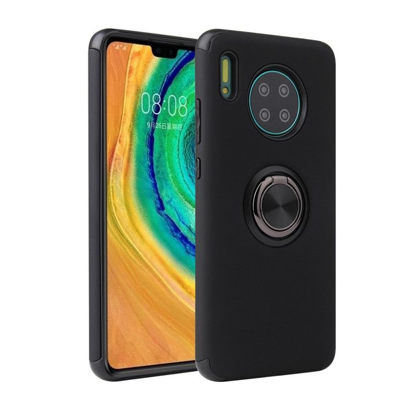 Hoesje Huawei Mate 30 Rood Zwart Roterende Ring Plus