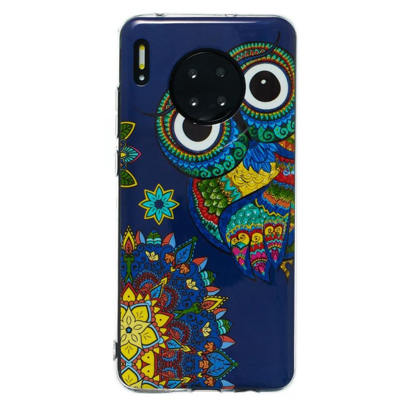 Hoesje voor Huawei Mate 30 Fluorescerende Mandala-Uil