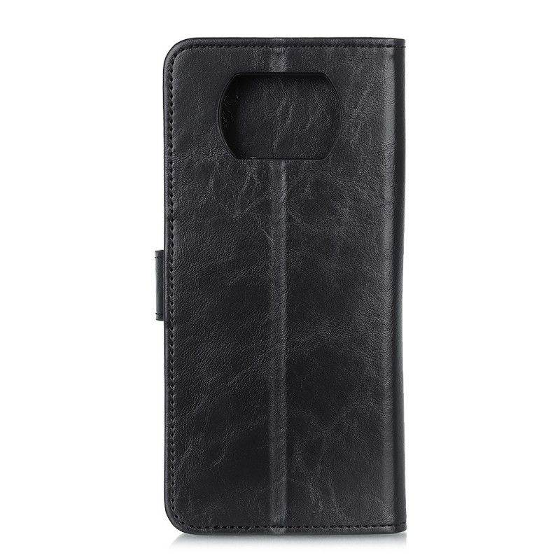 Bescherming Hoesje Xiaomi Poco X3 Rood Zwart Vintage Driekleurig Leereffect