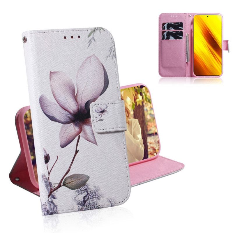 Bescherming Hoesje Xiaomi Poco X3 Telefoonhoesje Oud Roze Bloem