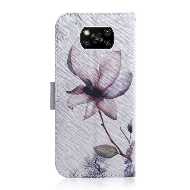 Bescherming Hoesje Xiaomi Poco X3 Telefoonhoesje Oud Roze Bloem