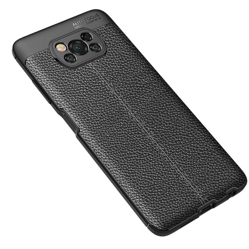 Case Hoesje Xiaomi Poco X3 Rood Zwart Telefoonhoesje Dubbellijns Lychee Leereffect